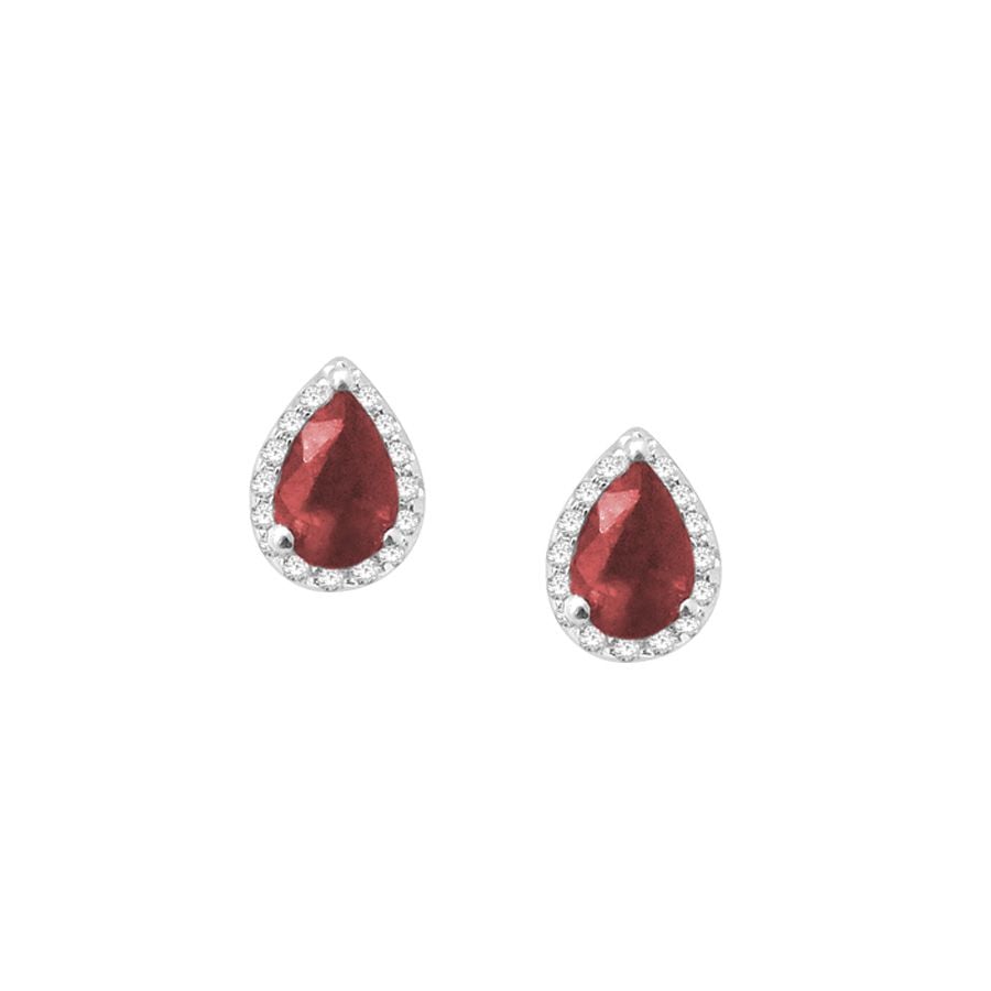 Gorgeous 14K 0.18CT  Diamond  RUBY Earring