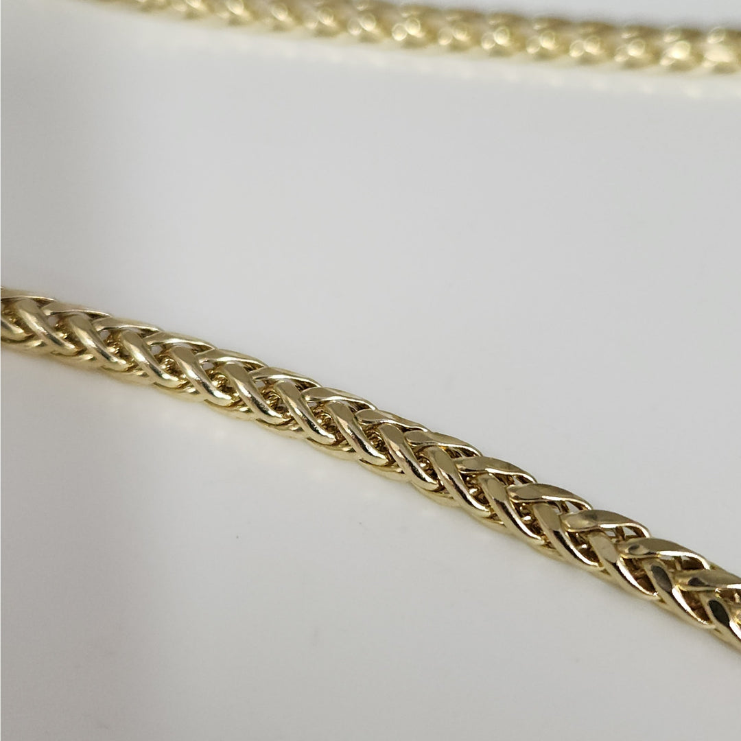 Genuine 10k Yellow Gold Wheat Link Necklace 24"