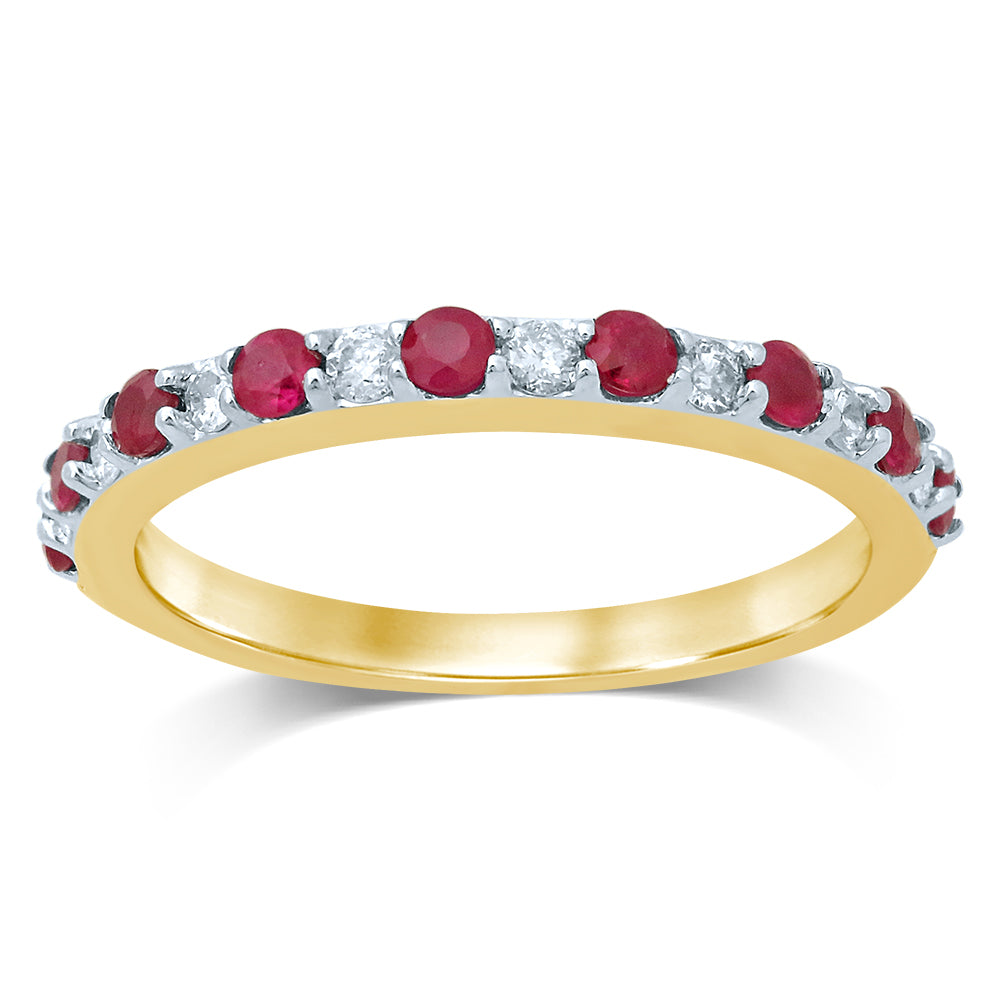 Beautiful 14K Diamond  RUBY  BAND