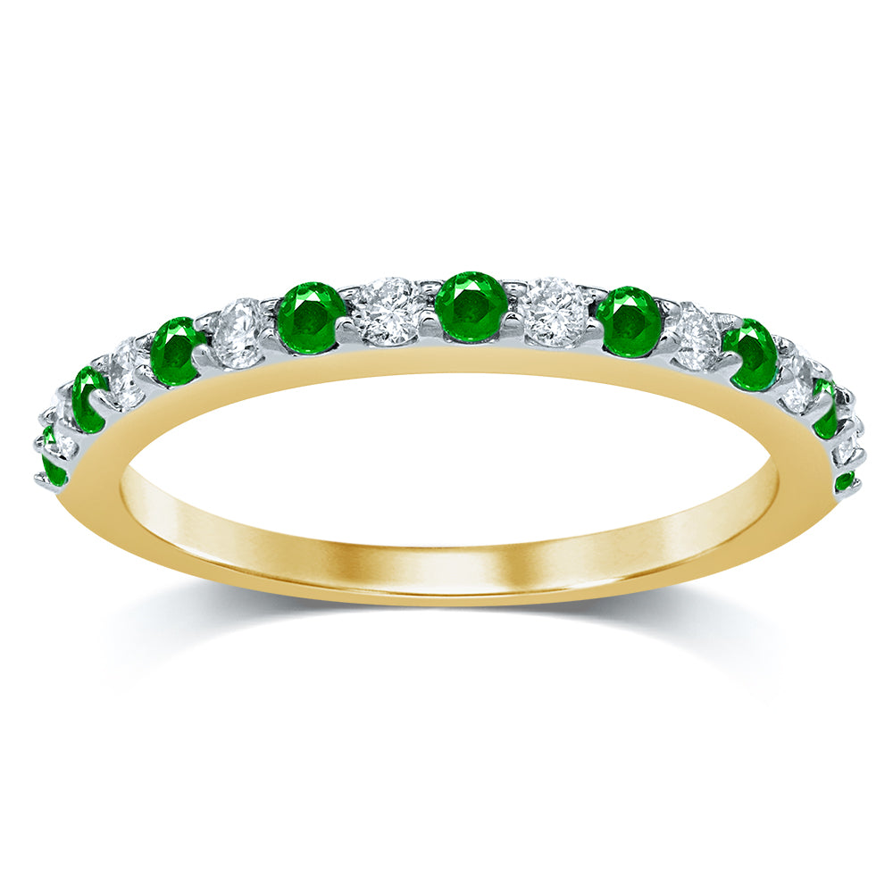Dazzling 14K 0.20CT  Diamond  EMERALD BAND