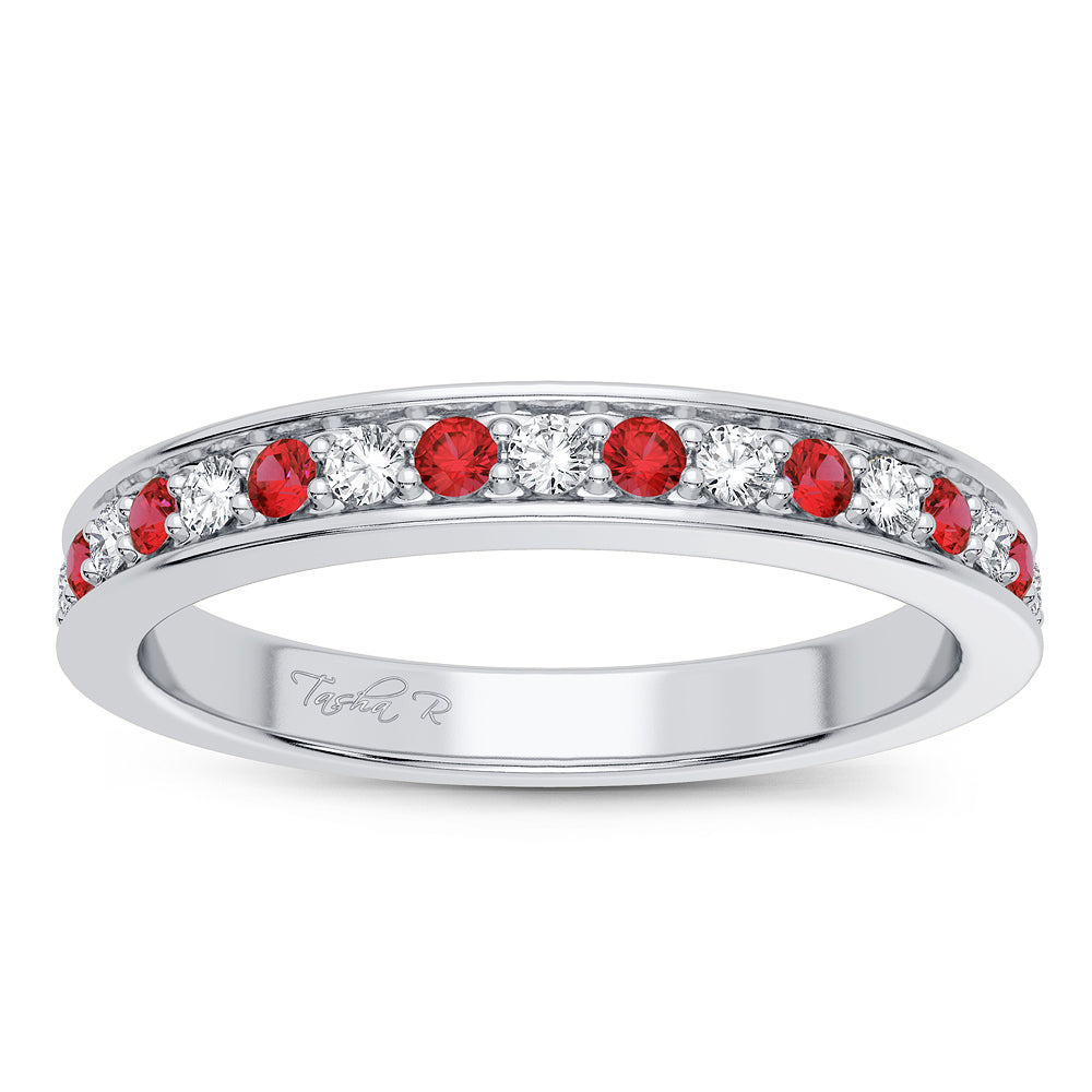 Delicate 14k White Gold Diamond Accent Womens Ring Band