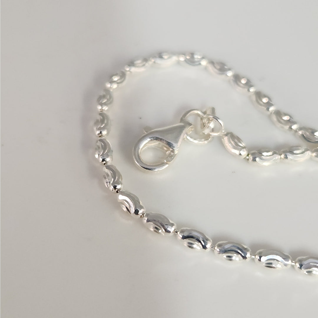 Fancy 925 Sterling Silver wave Pattern Anklet 10"