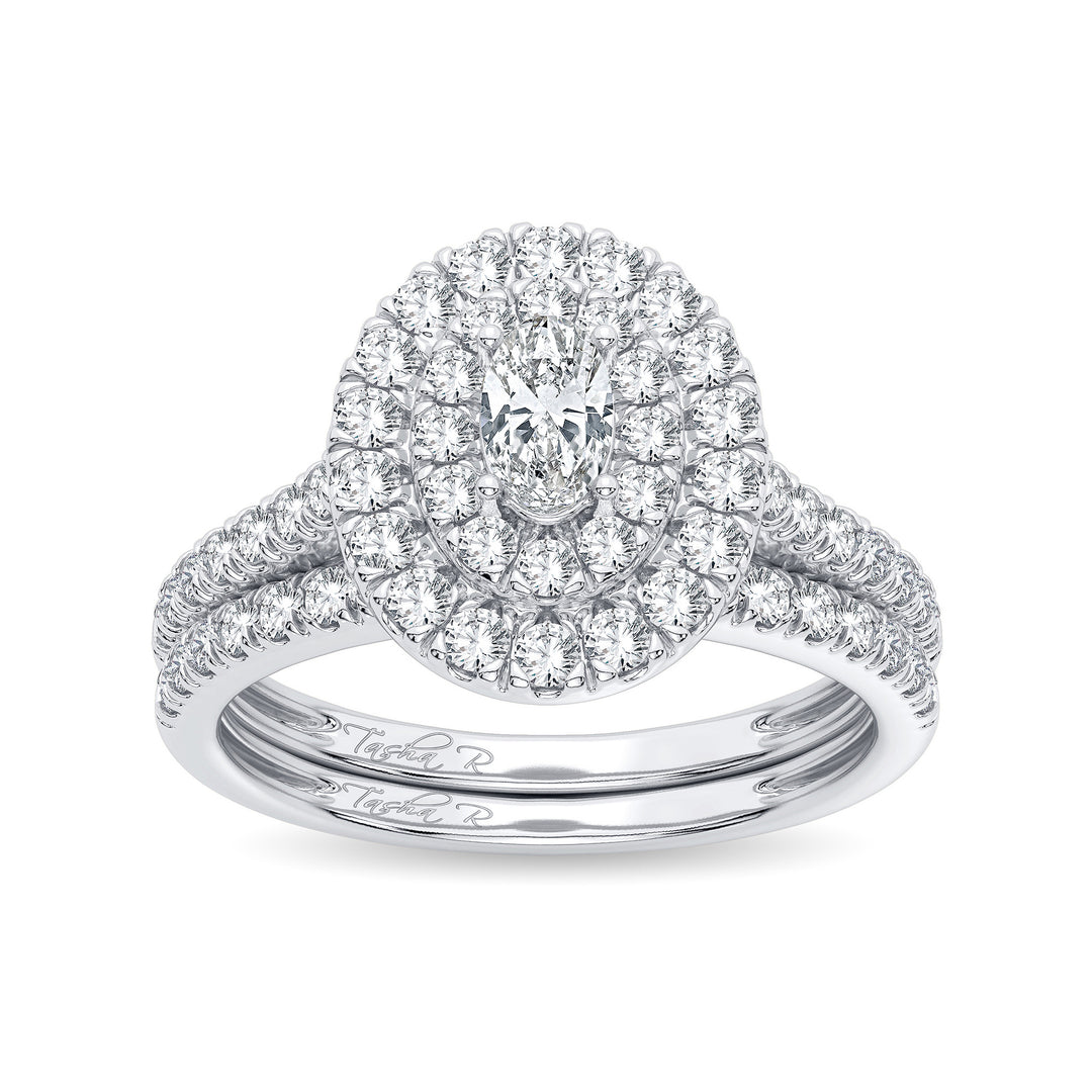 Sparkling 1CT Lab Diamond Bridal Ring in White Gold