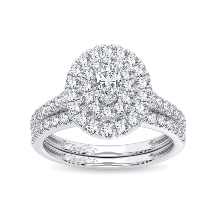 Sparkling 1CT Lab Diamond Bridal Ring in White Gold