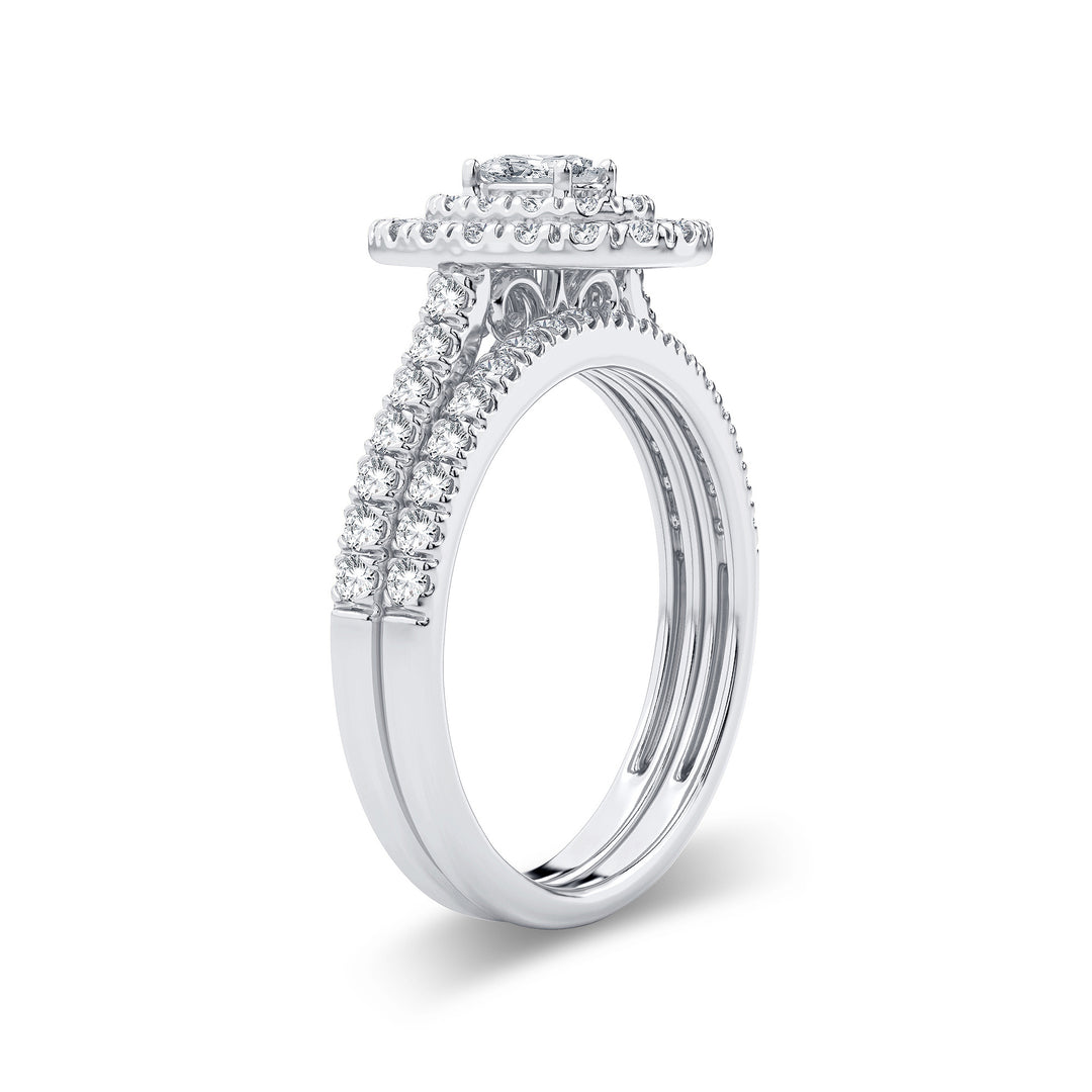Sparkling 1CT Lab Diamond Bridal Ring in White Gold