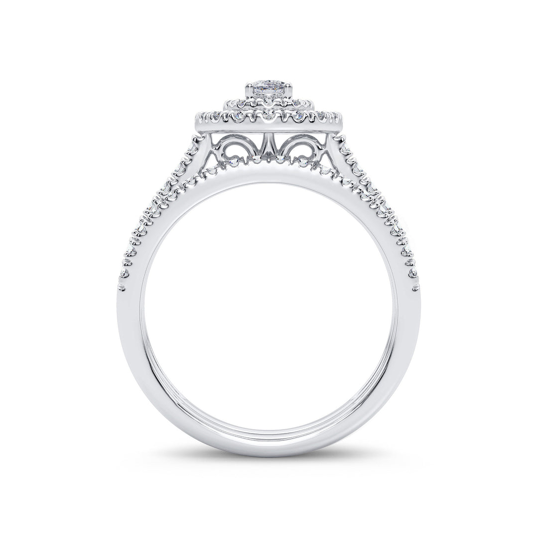 Sparkling 1CT Lab Diamond Bridal Ring in White Gold