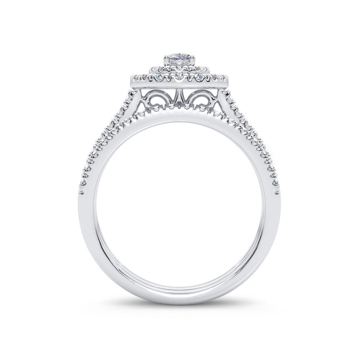 Sparkling 1CT Lab Diamond Bridal Ring in White Gold