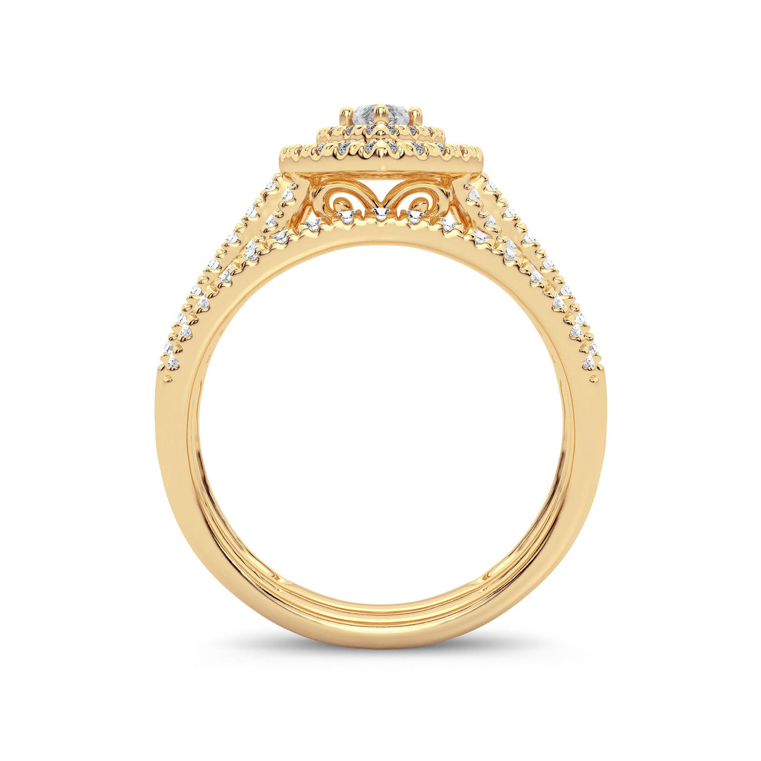 14K Yellow Gold 1ct Lab-Created Diamond Bridal Ring