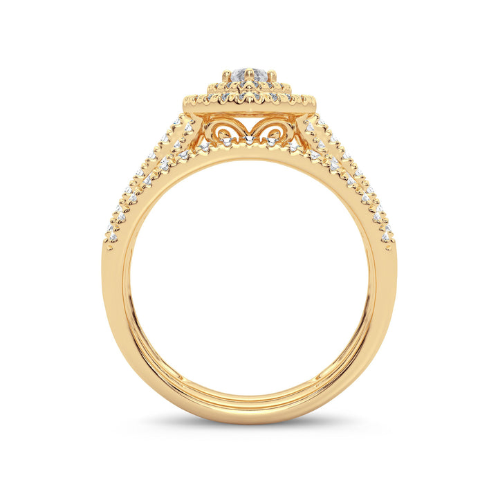 14K Yellow Gold 1ct Lab-Created Diamond Bridal Ring