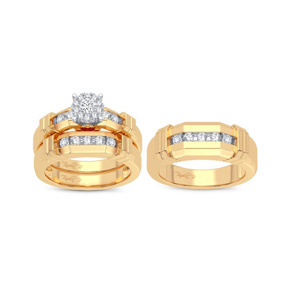 14k White Gold Lab Diamond Trio Set - Timeless Elegance