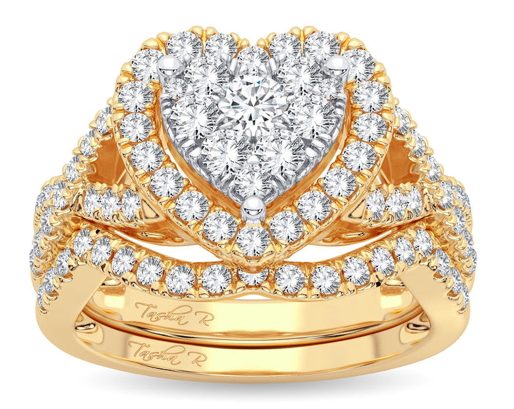 Luminous 14k Yellow Gold 1ct Lab Diamond Bridal Ring