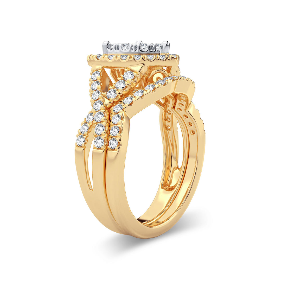 Luminous 14k Yellow Gold 1ct Lab Diamond Bridal Ring