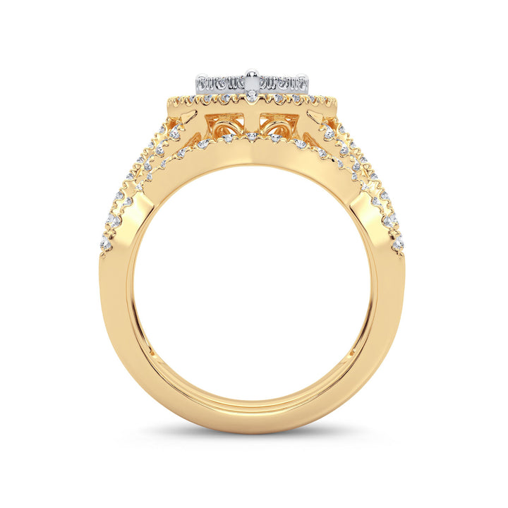 Luminous 14k Yellow Gold 1ct Lab Diamond Bridal Ring