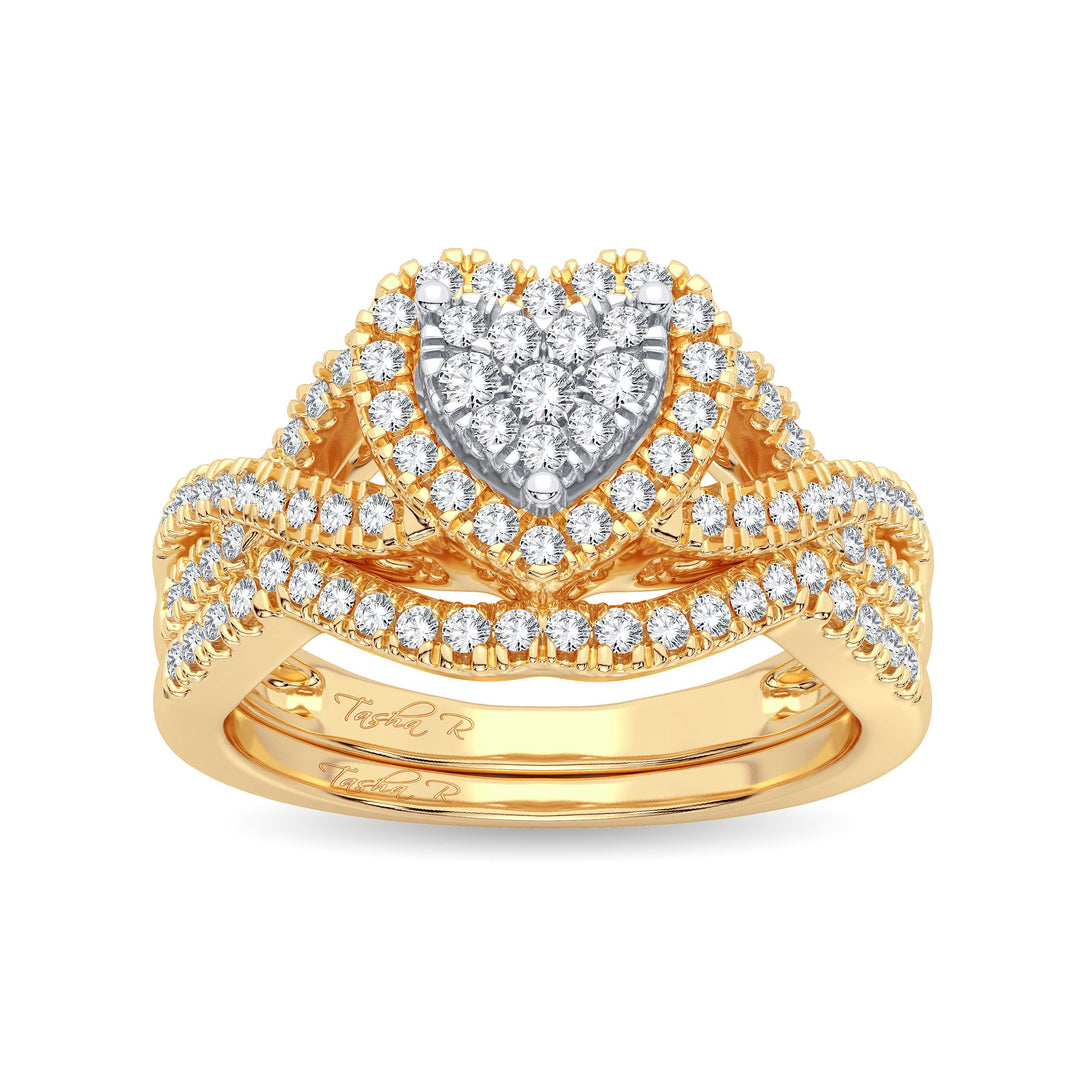 Luminous 14k Yellow Gold 0.50ct Lab Diamond Bridal Ring