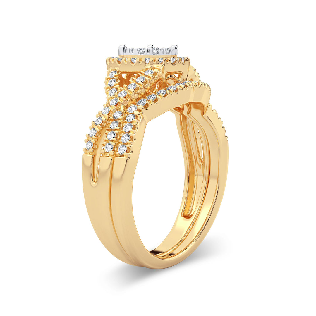 Luminous 14k Yellow Gold 0.50ct Lab Diamond Bridal Ring