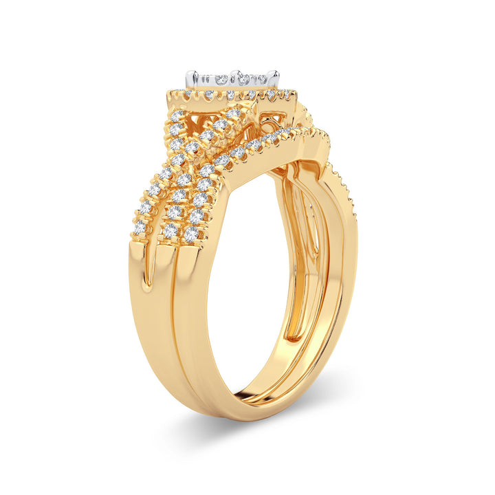 Luminous 14k Yellow Gold 0.50ct Lab Diamond Bridal Ring