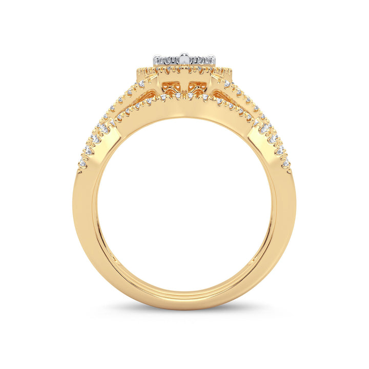 Luminous 14k Yellow Gold 0.50ct Lab Diamond Bridal Ring