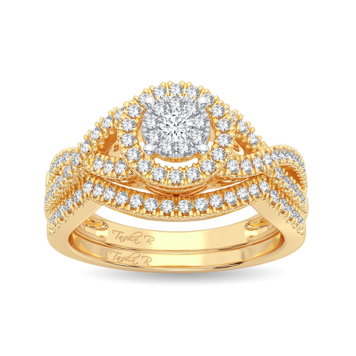 14K Yellow Gold Lab Diamond Bridal Ring - Loves Brilliance