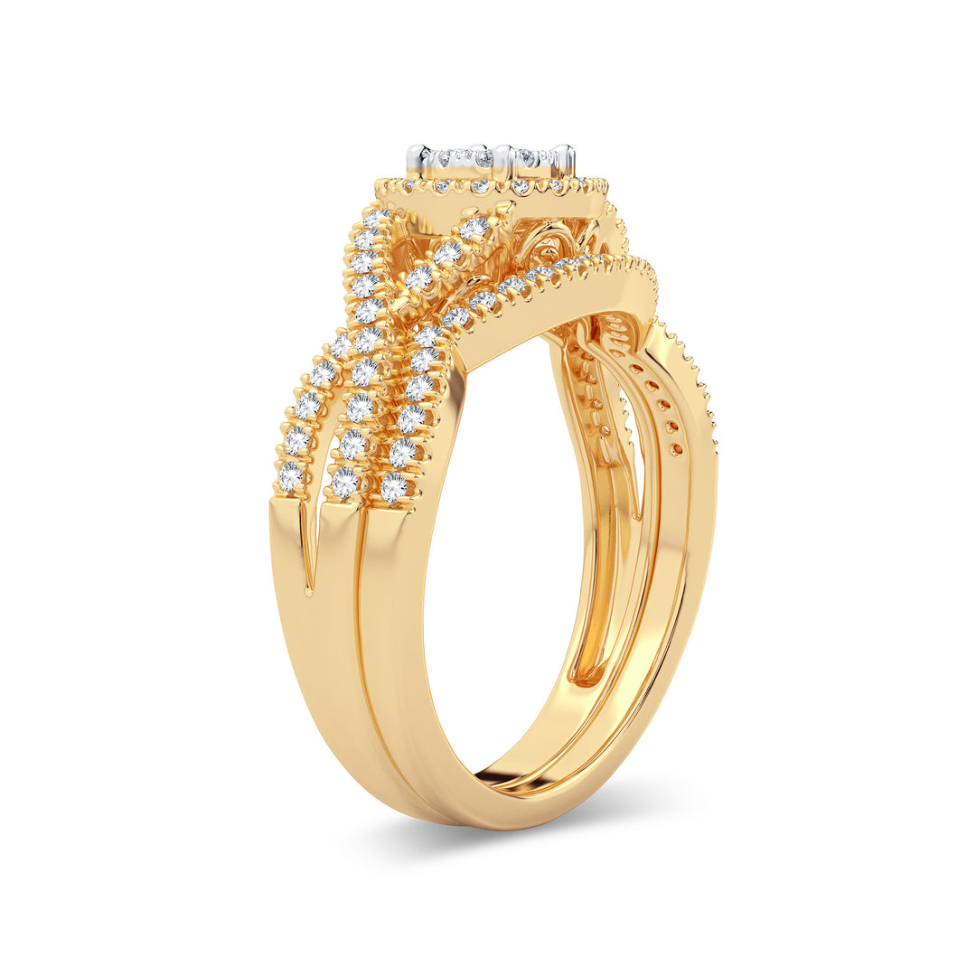 14K Yellow Gold Lab Diamond Bridal Ring - Loves Brilliance