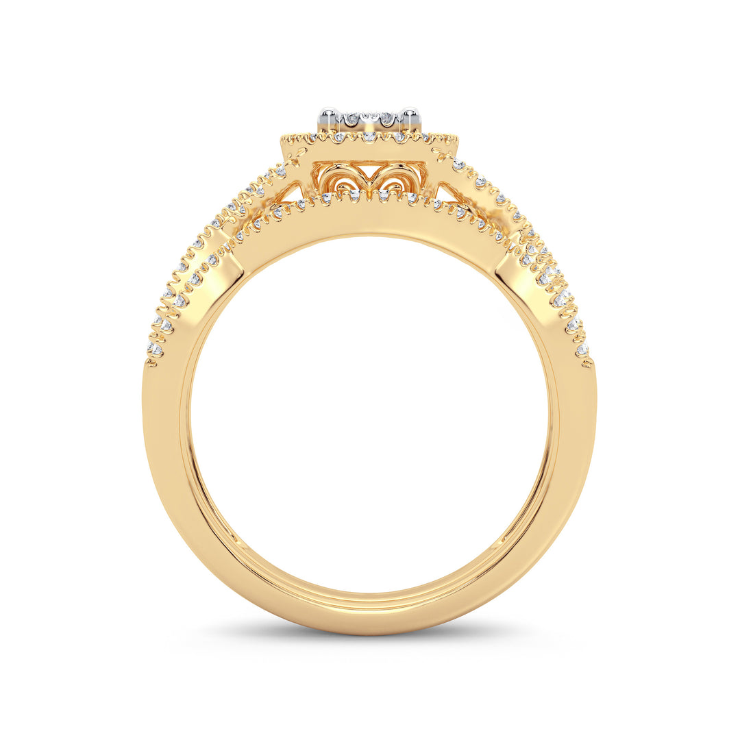 14K Yellow Gold Lab Diamond Bridal Ring - Loves Brilliance