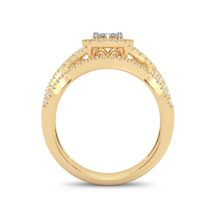 14K Yellow Gold Lab Diamond Bridal Ring - Loves Brilliance