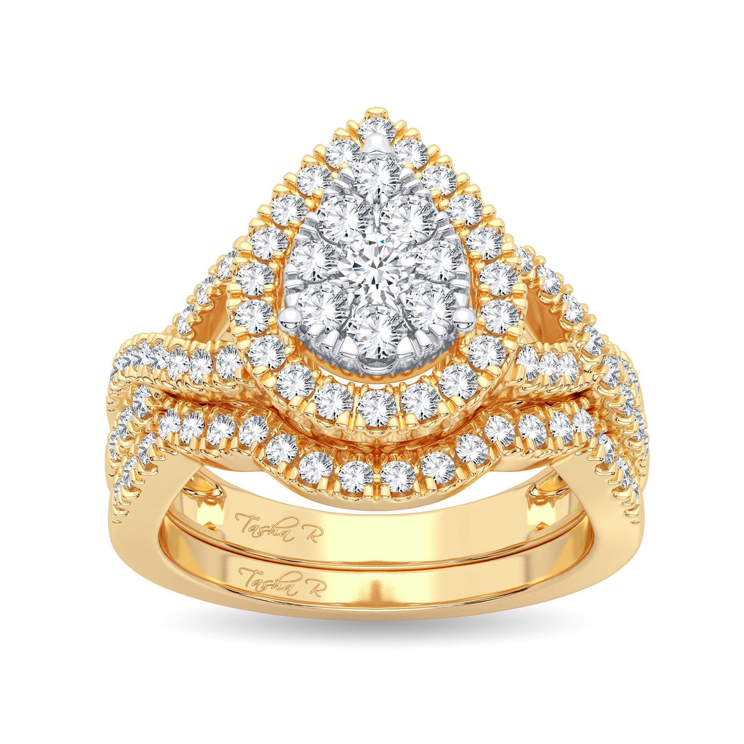 14K Yellow Gold Lab Diamond Bridal Ring - 1CT Brilliance