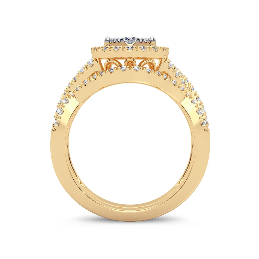 14K Yellow Gold Lab Diamond Bridal Ring - 1CT Brilliance