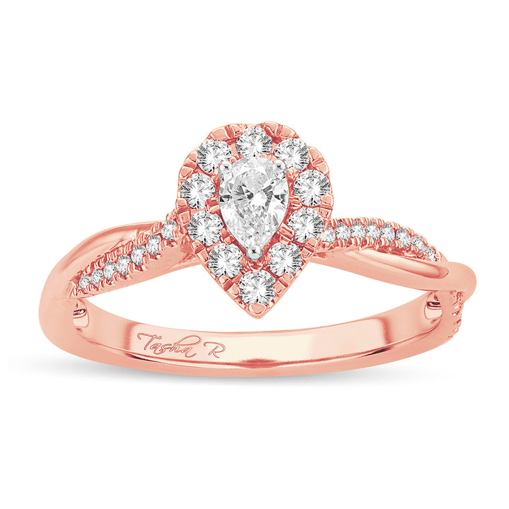 Romantic 14k Rose Gold Lab Diamond Engagement Ring (0.50CT)