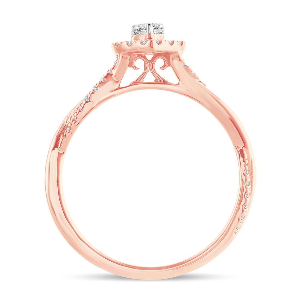 Romantic 14k Rose Gold Lab Diamond Engagement Ring (0.50CT)