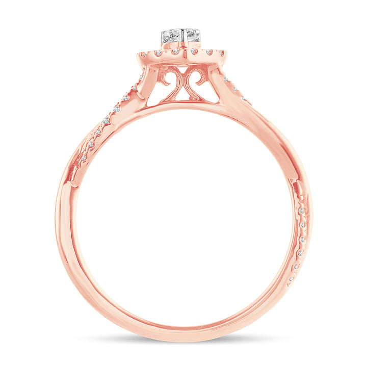 Romantic 14k Rose Gold Lab Diamond Engagement Ring (0.50CT)