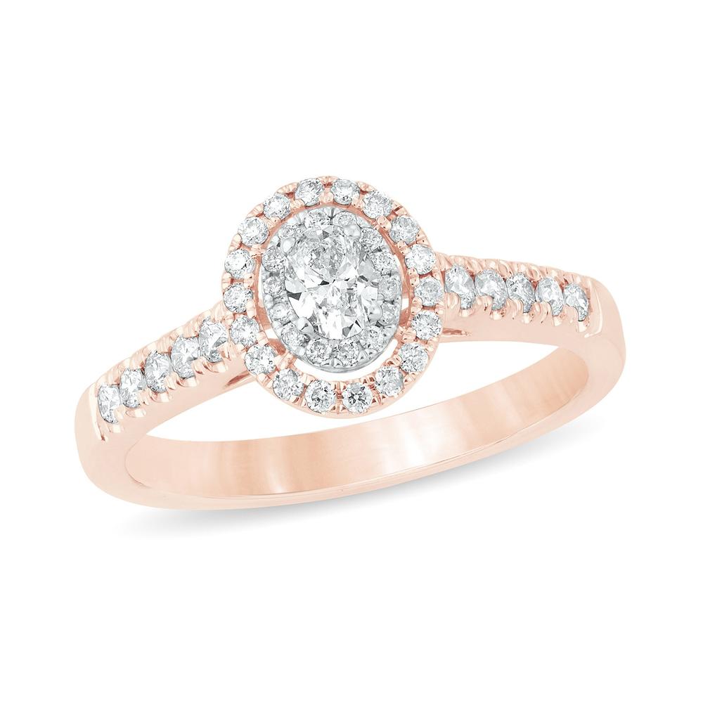14k Rose Gold Lab Diamond Womens Engagement Ring 0.50CT