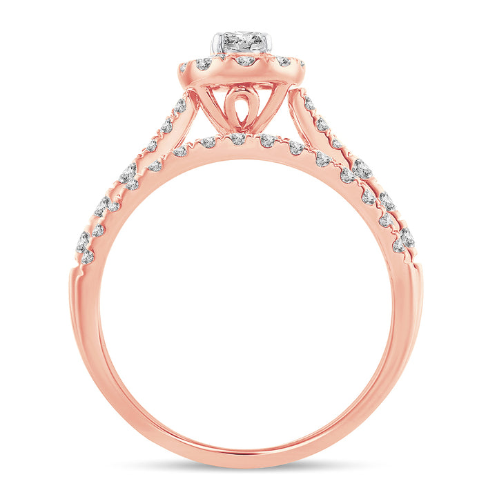 14k Rose Gold Lab Diamond Fancy Cut Engagement Ring (1CT)