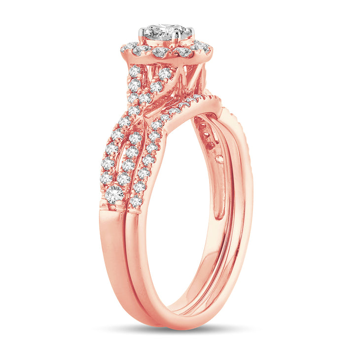 Romantic 14k Rose Gold Lab Diamond Engagement Ring (0.75CT)