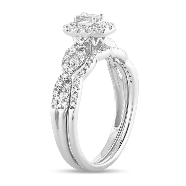 14k White Gold Lab Diamond Bridal Ring (0.60 CT Brilliance)