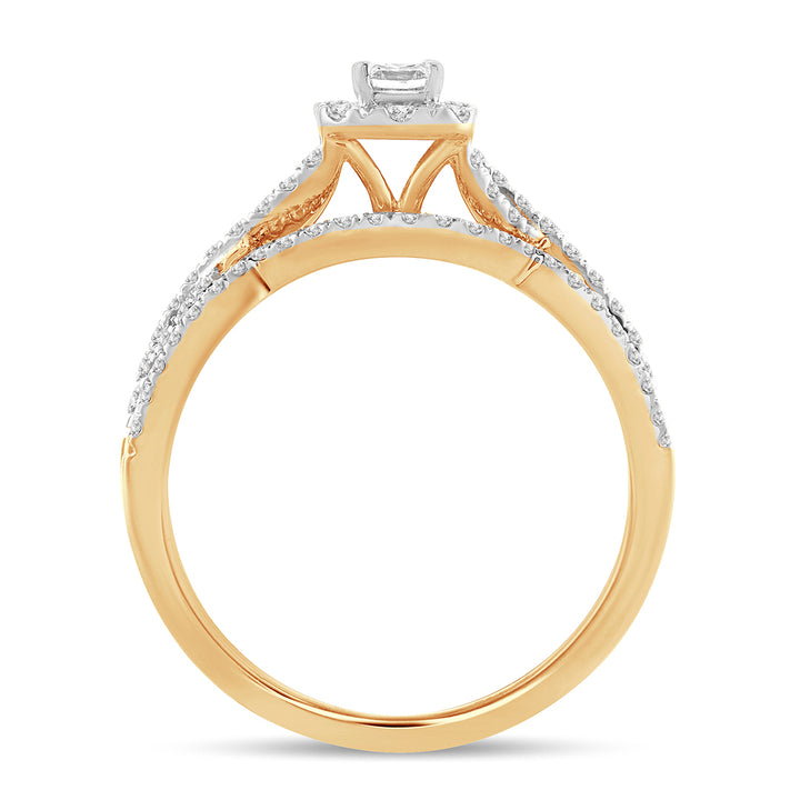 14K Yellow Gold Lab Diamond Bridal Ring (0.75CT Brilliance)