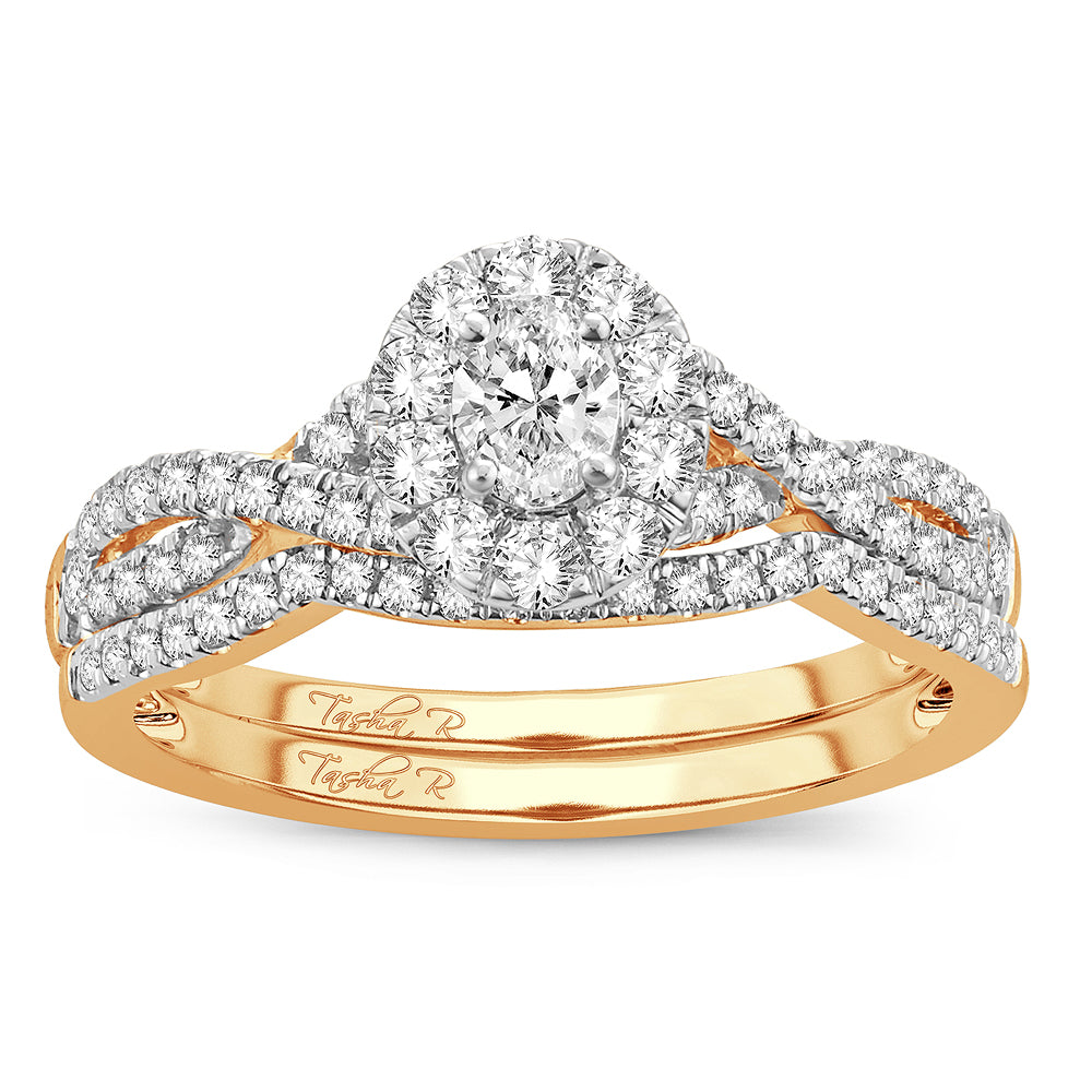 14K Yellow Gold Lab Diamond Bridal Ring - 0.75CT Elegance