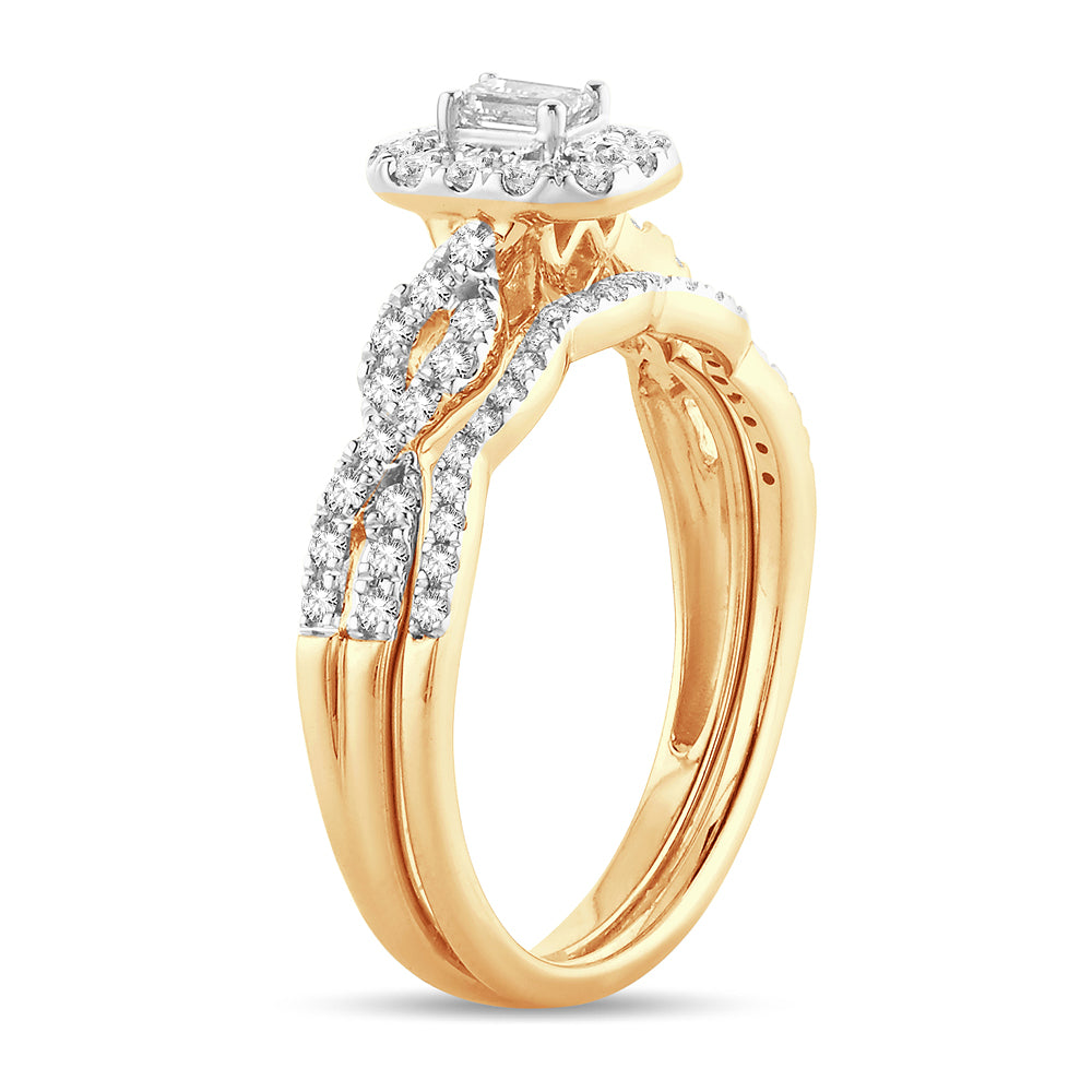 14K Yellow Gold Lab Diamond Bridal Ring (0.60CT) - Timeless Elegance