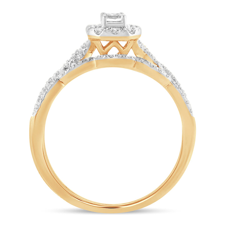 14K Yellow Gold Lab Diamond Bridal Ring (0.60CT) - Timeless Elegance