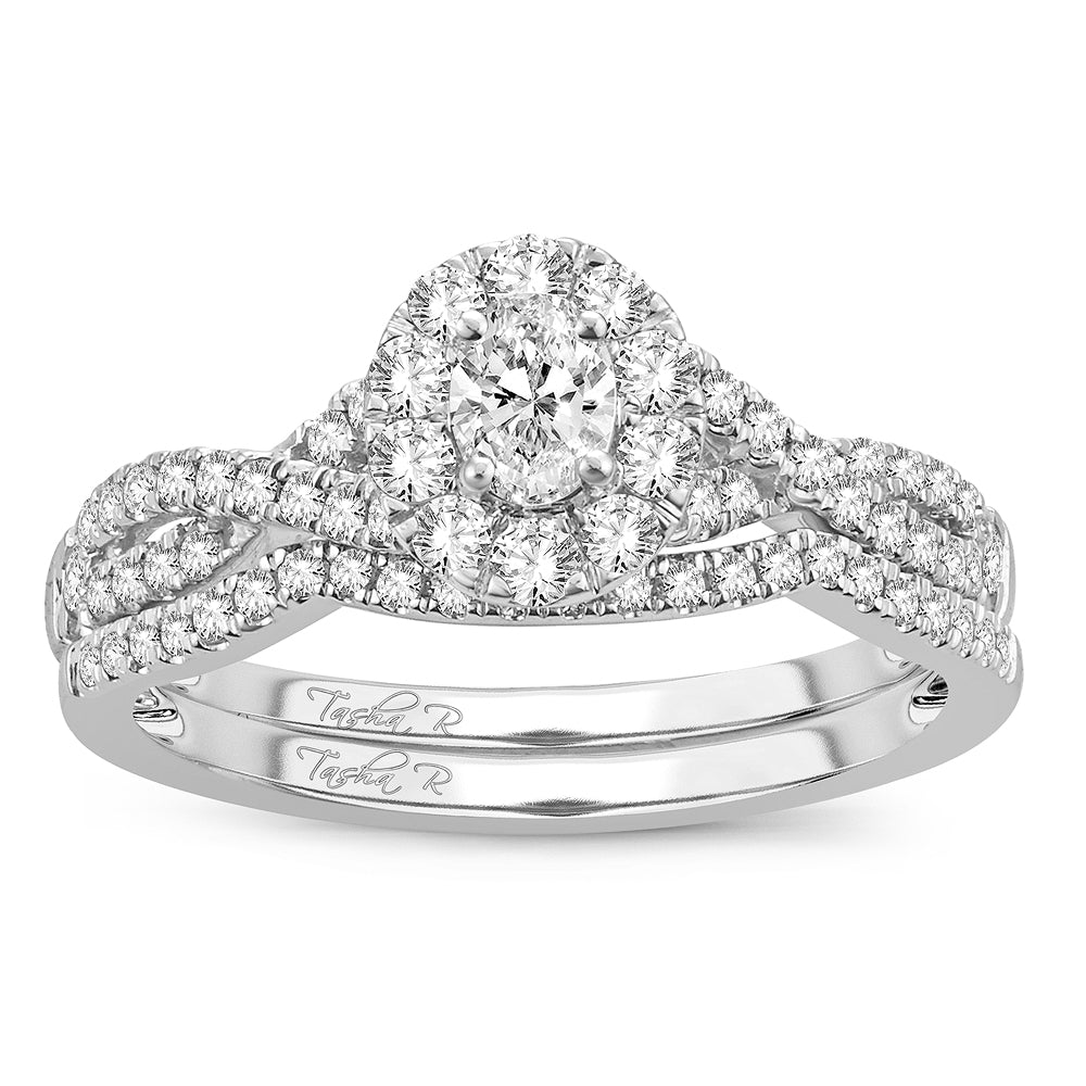 14k White Gold 0.75CT Lab Diamond Bridal Ring