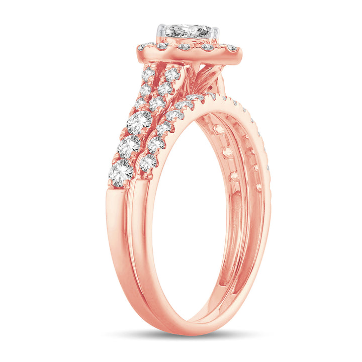 Romantic 14k Rose Gold Lab Diamond Engagement Ring