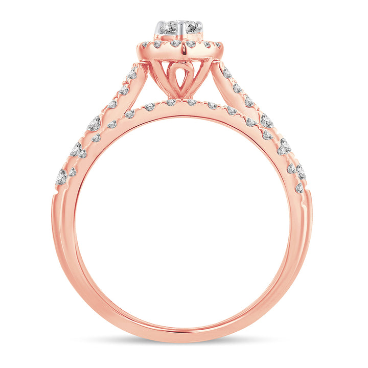 Romantic 14k Rose Gold Lab Diamond Engagement Ring