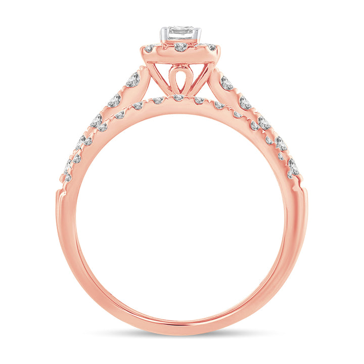 Romantic 14k Rose Gold Lab Diamond Engagement Ring