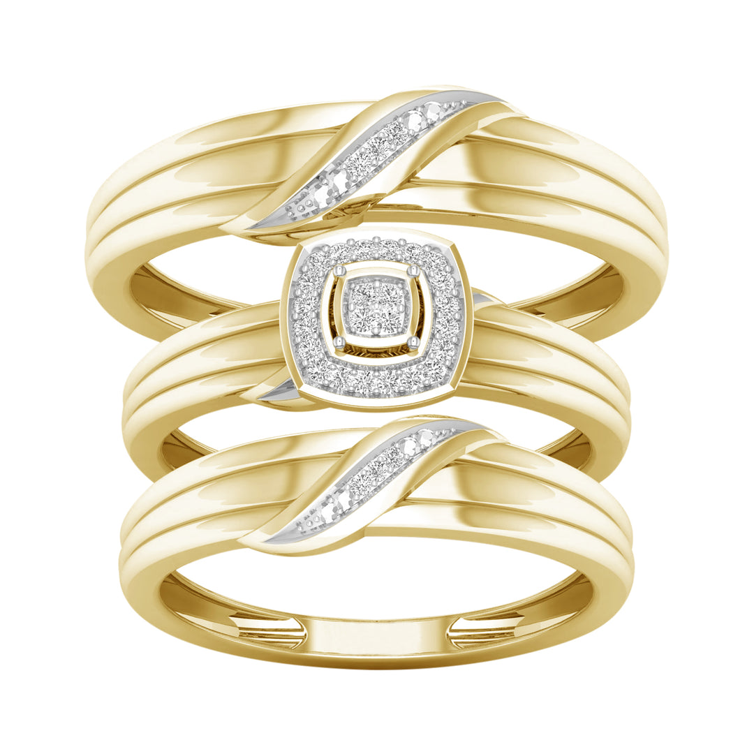 10k Yellow Gold Lab Diamond Trio Set - Chic Womens Jewelry