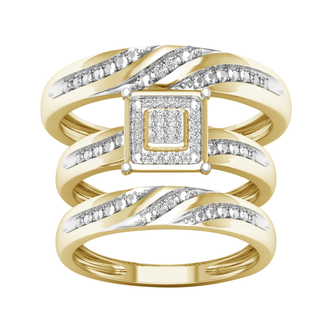 10k Yellow Gold Lab Diamond Trio Set - Timeless Elegance