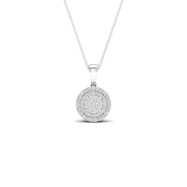 Sparkling 10k White Gold Lab Diamond Pendant Necklace