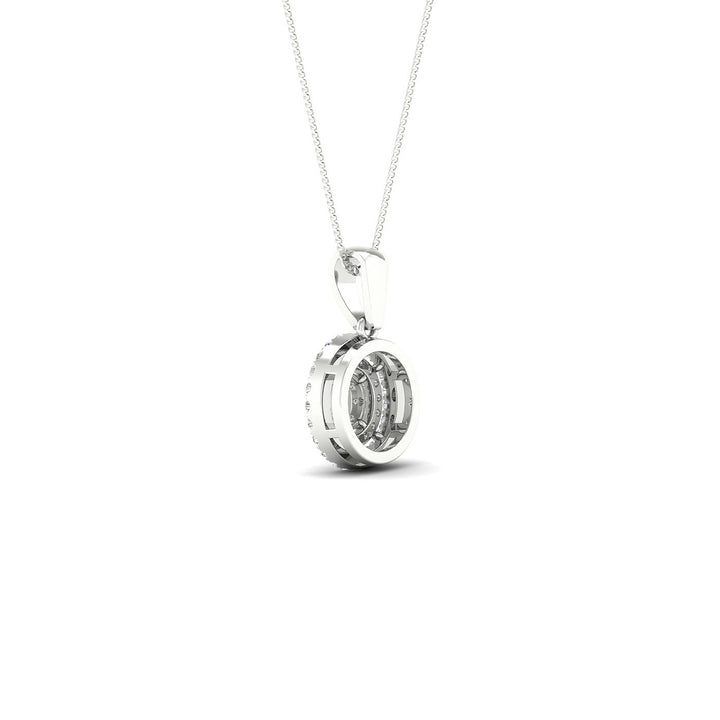 Sparkling 10k White Gold Lab Diamond Pendant Necklace