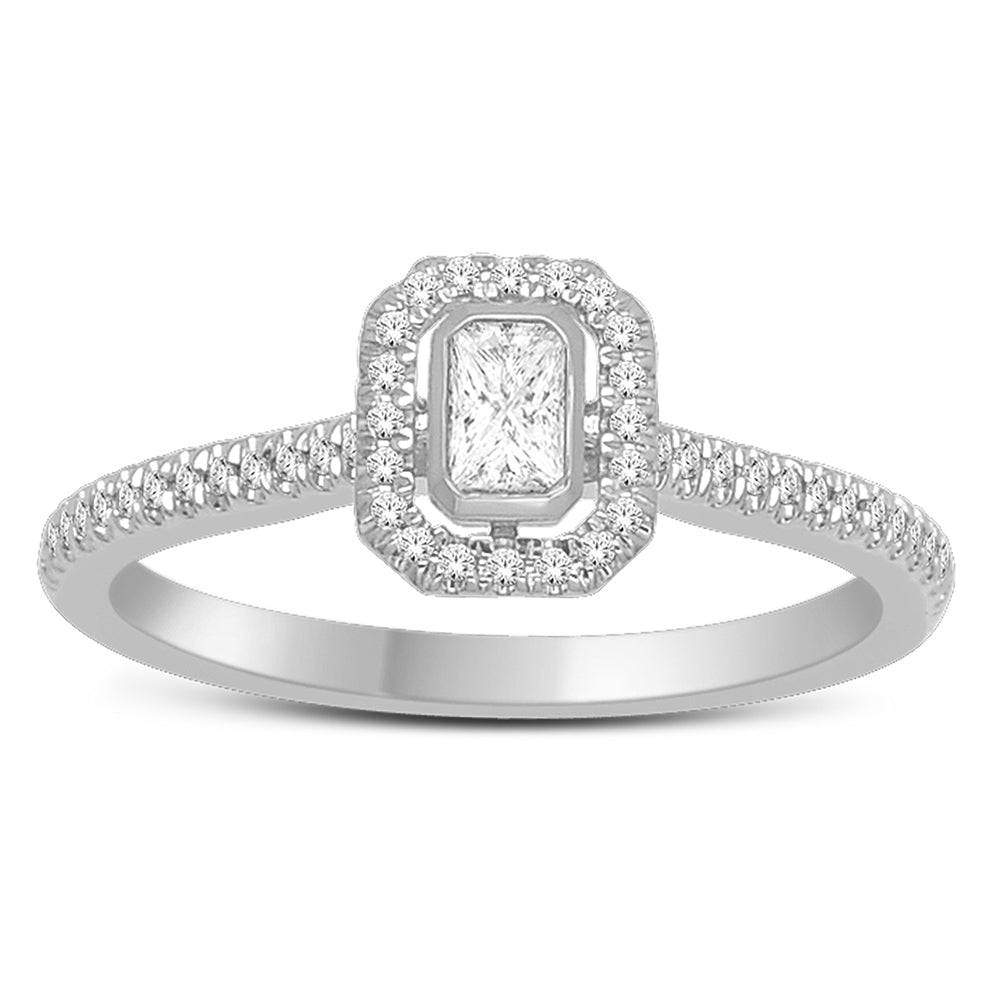 Brilliant 0.33CT Lab Diamond Engagement Ring in White Gold