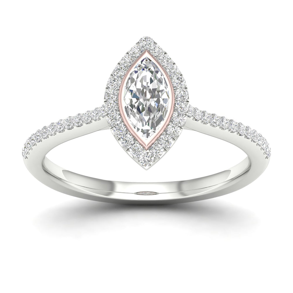 Timeless 14k White Gold Lab Diamond Engagement Ring (0.33CT)