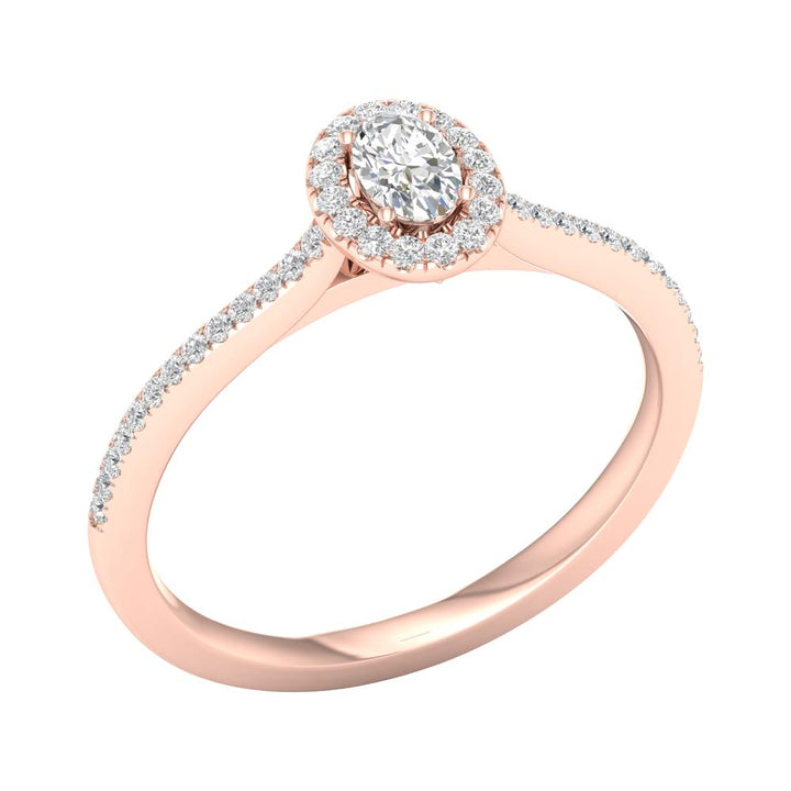 Romantic 14k Rose Gold Lab Diamond Engagement Ring