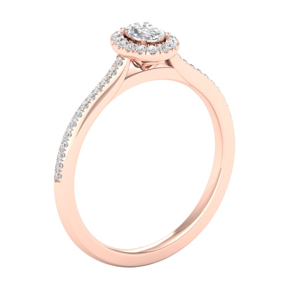 Romantic 14k Rose Gold Lab Diamond Engagement Ring